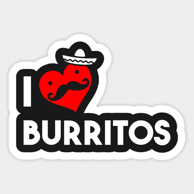 I Love Burritos Sticker by atomicapparel